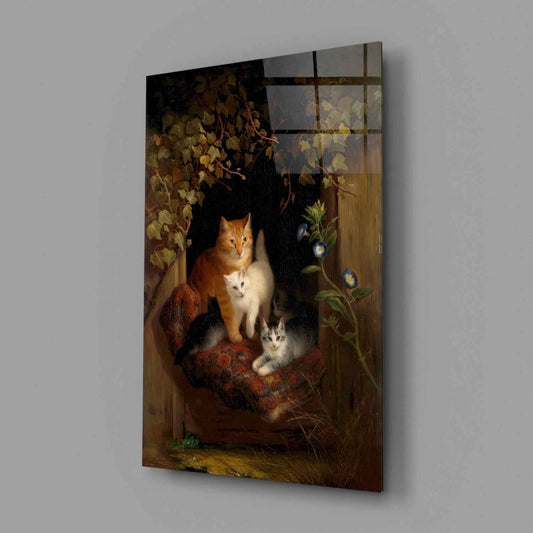 Family in the Window Glass Wall Art || Designer Collection