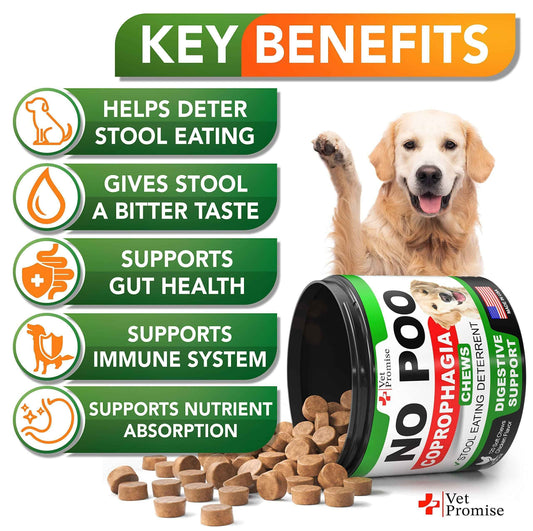 No Poo Chews for Dogs Coprophagia Stool-Eating Deterrent Probiotics 120 Count