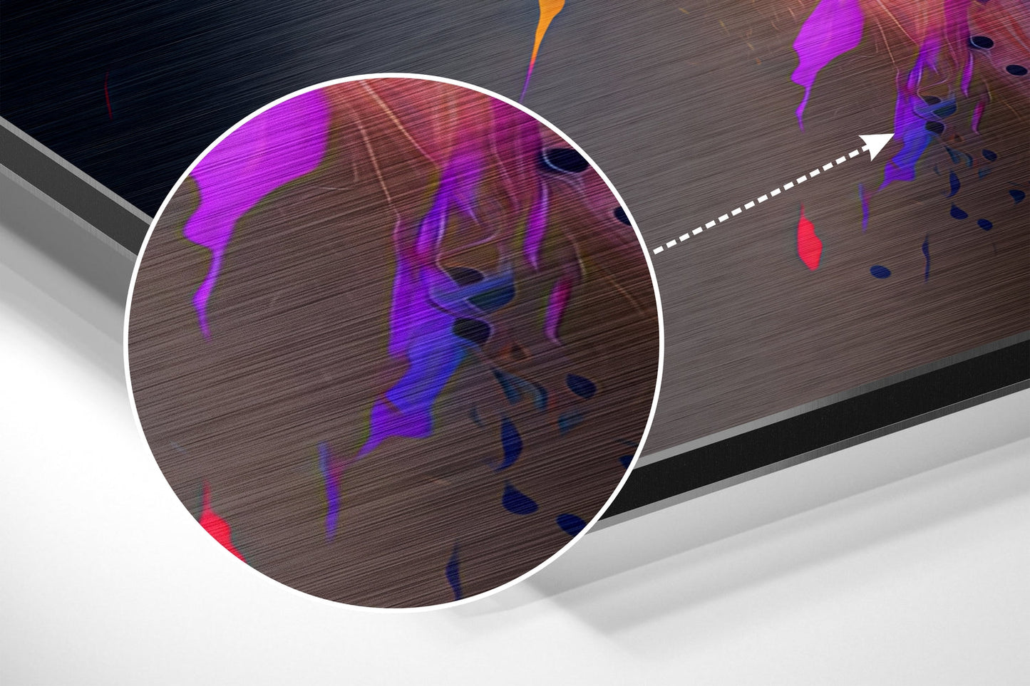 Teal Magenta Splash Lion Brushed Aluminum Dibond Wall Art