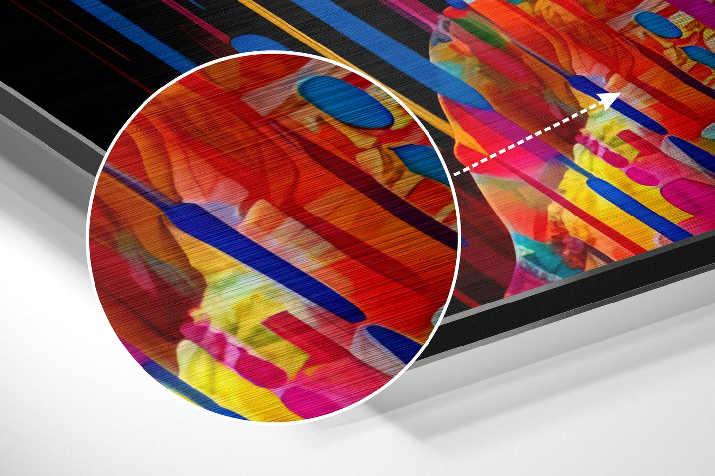 Colorful Streak Profile Woman Brushed Aluminum Dibond Wall Art