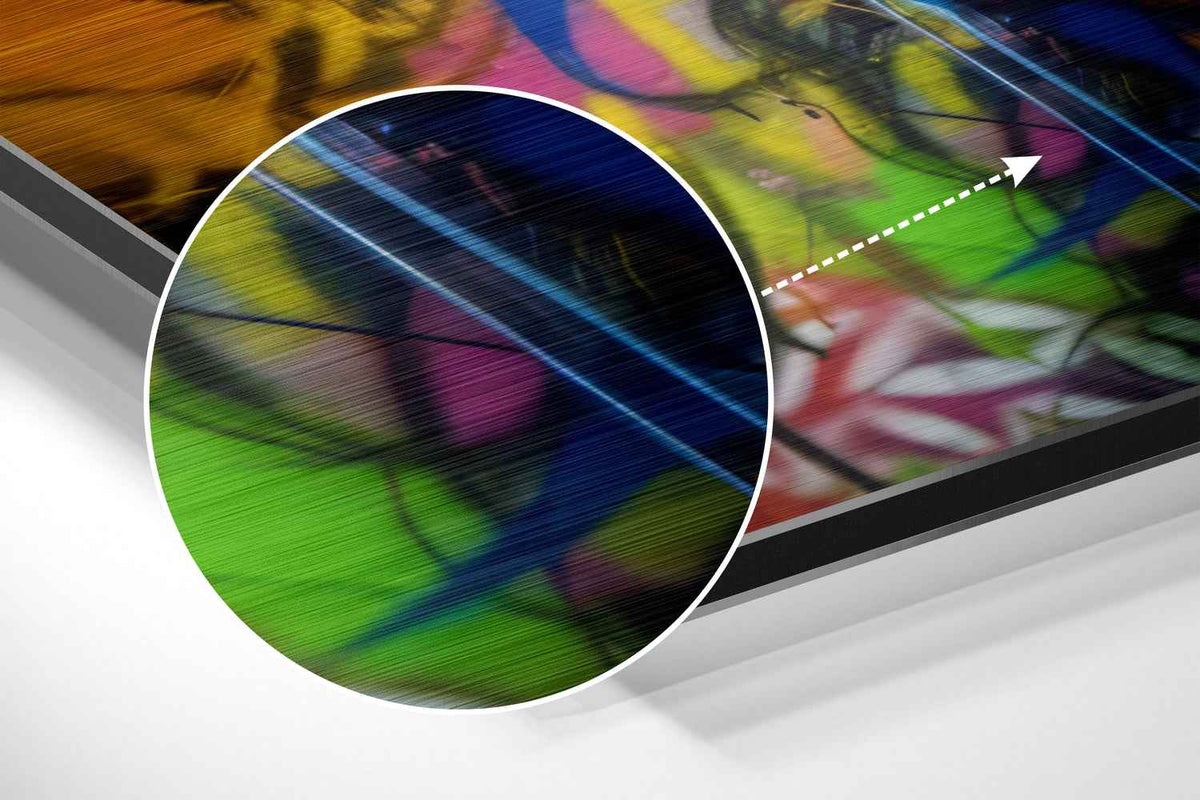 Bold Gaze Graffiti Woman Brushed Aluminum Dibond Wall Art