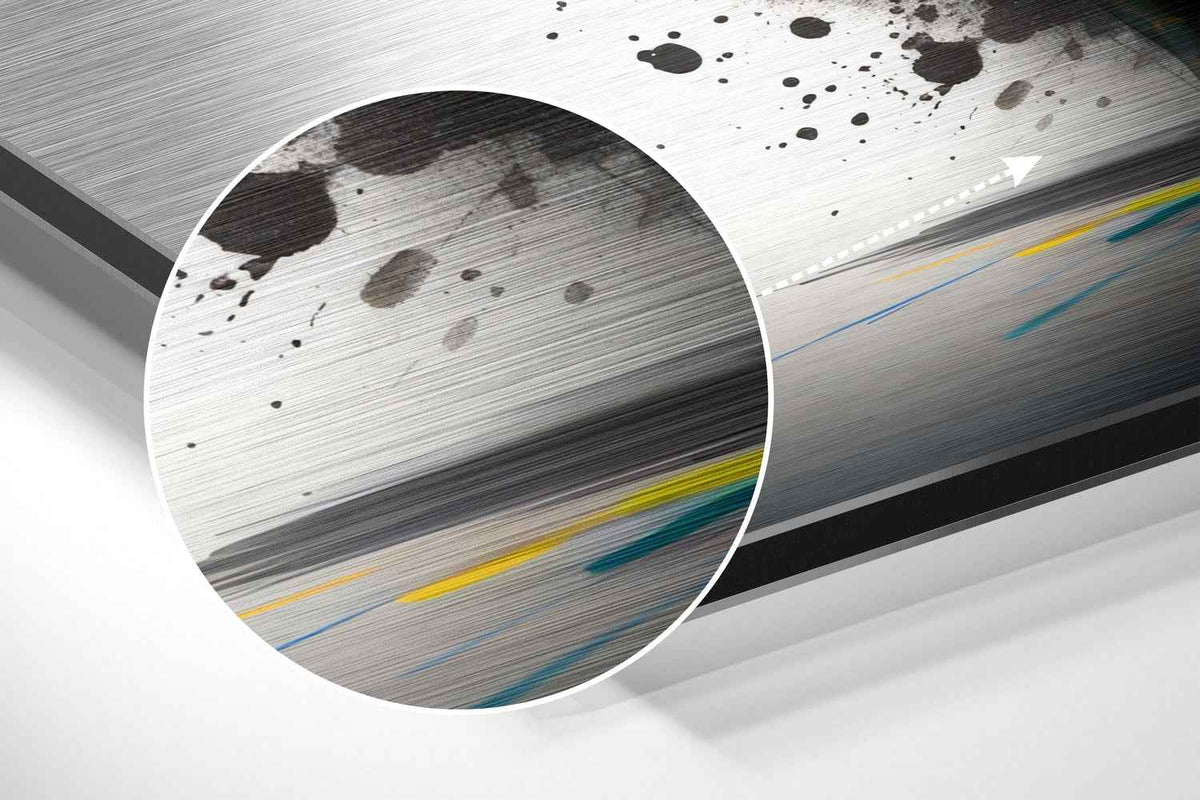 White Backdrop Ink Splatter Bull Brushed Aluminum Dibond Wall Art