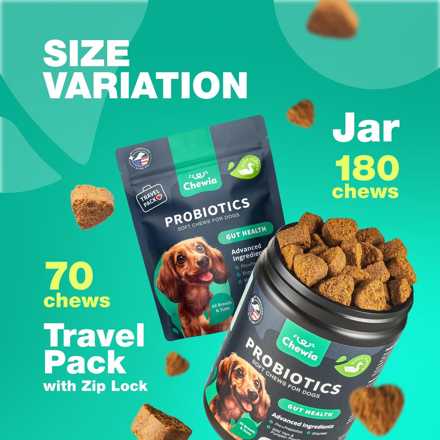 Probiotics for Dogs Digestive Enzymes Gut Health Pumpkin & Yeast Powder