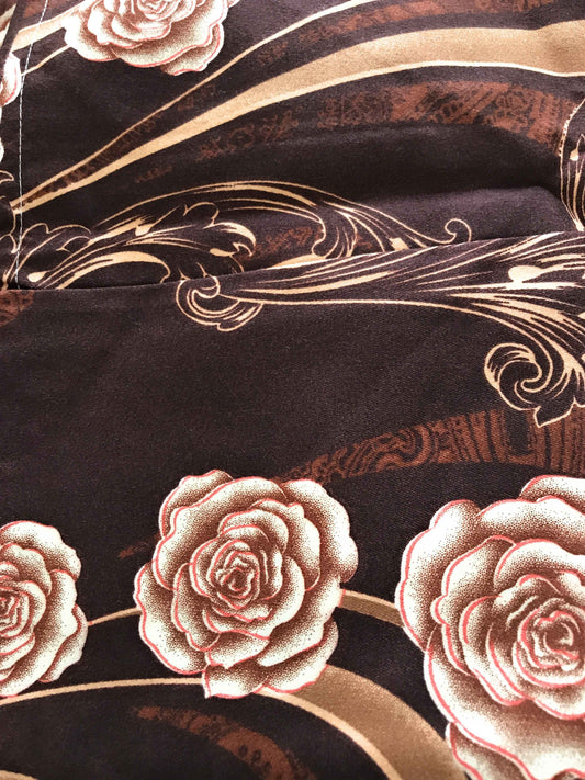 Tache Melted Gold Brown Floral Bed Sheet Set (2815FITFLT)