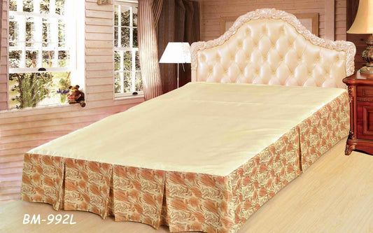 Tache Gold Orange Mist Swirl Pleated Tailored Platform 14" Bed Skirt Dust Ruffle (BSK-992L)