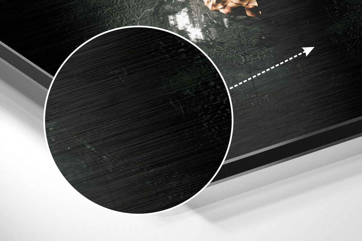 Monochrome Striped Kit Goal Shout Brushed Aluminium Dibond Wall Art