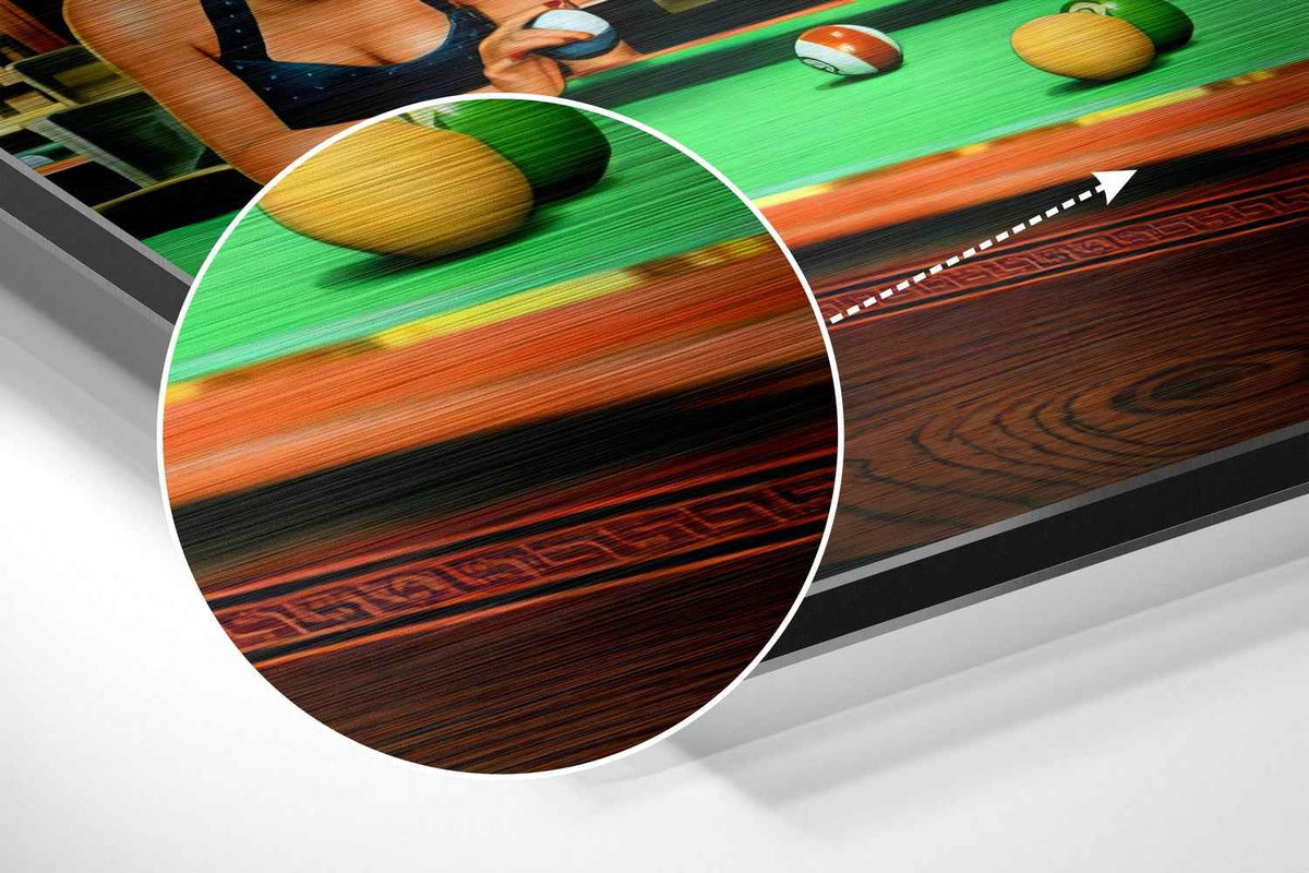 Arched Billiards Hall Break Shot Brushed Aluminium Dibond Wall Art