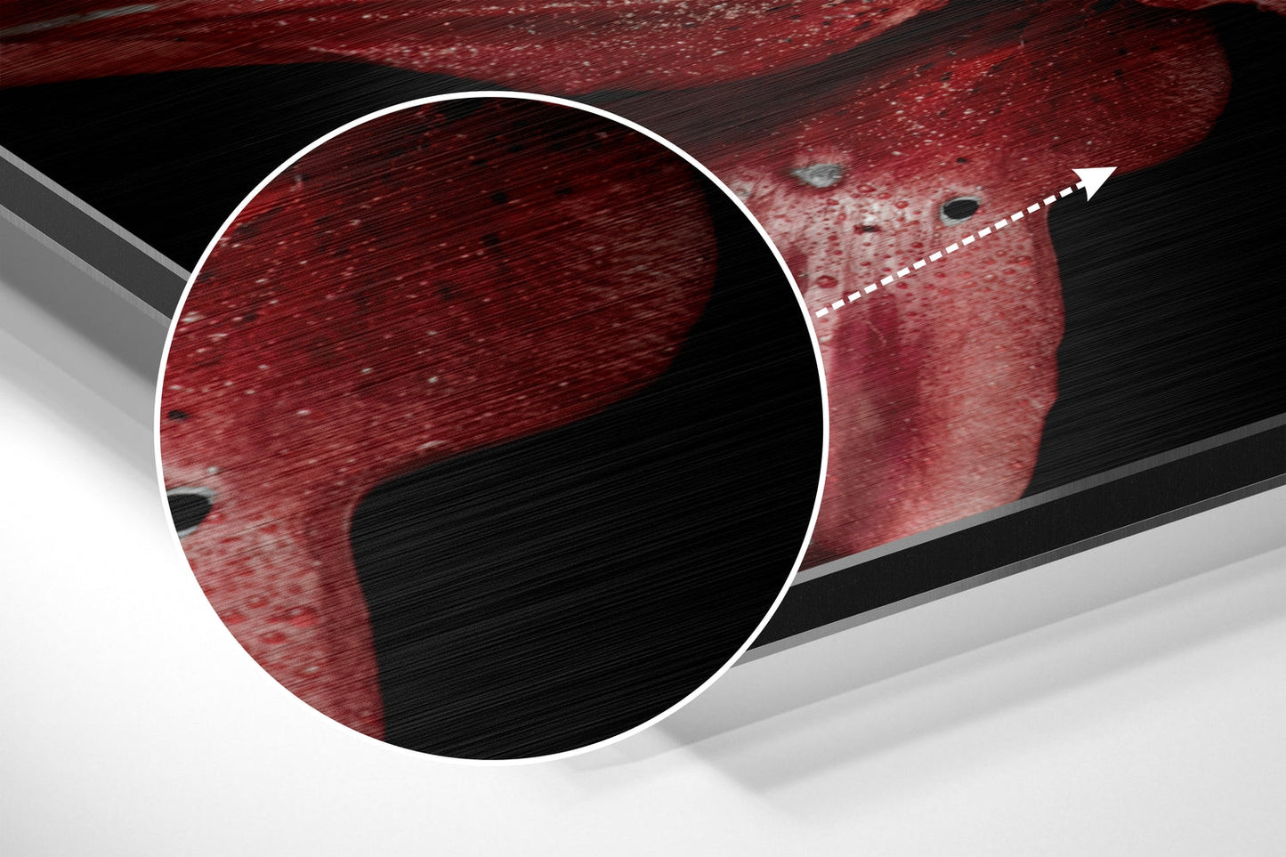 Red Lillium Brushed Aluminium Dibond Wall Art