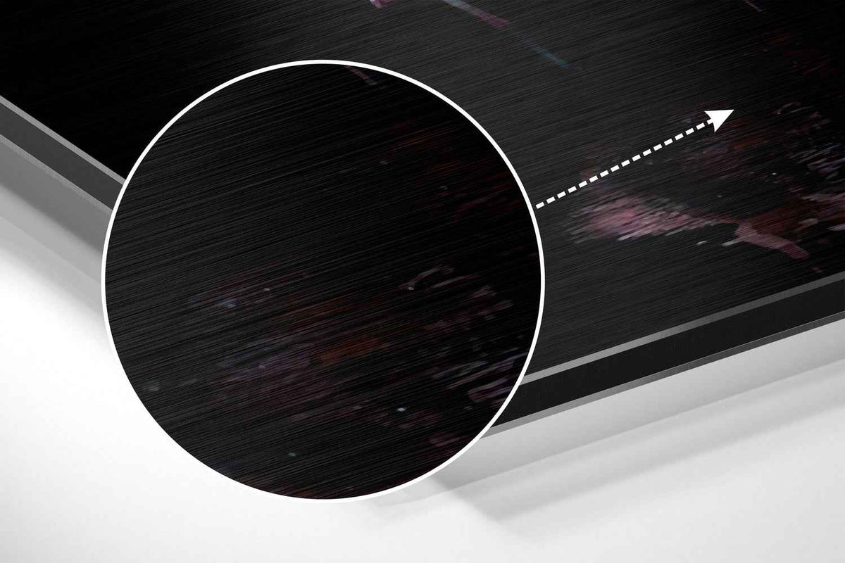 Flamingo Flock On Black Brushed Aluminium Dibond Wall Art