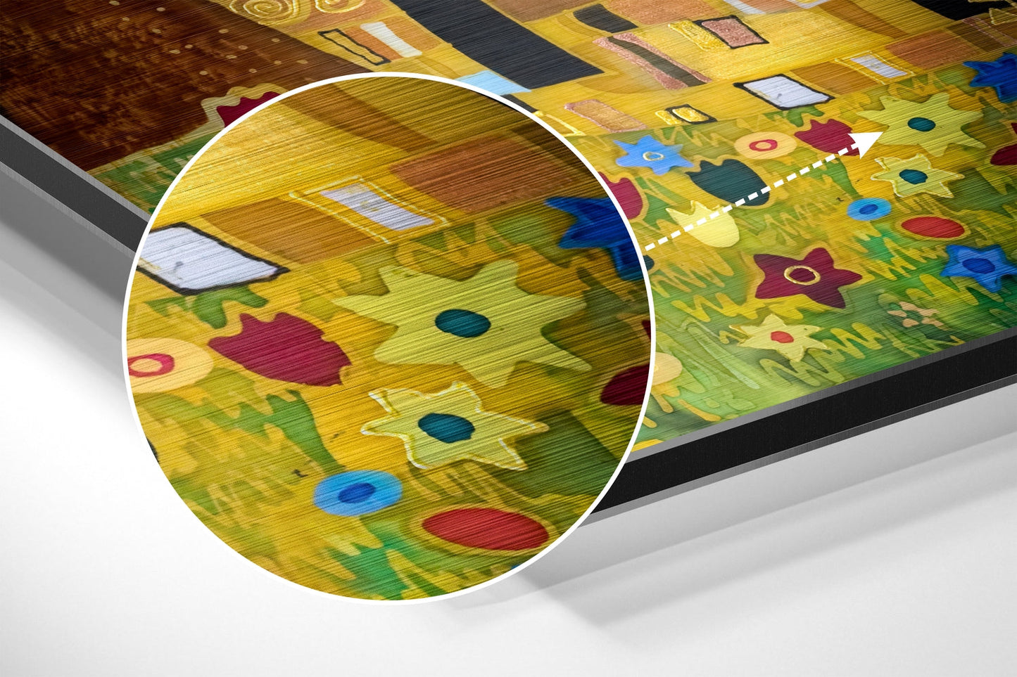 Klimt's Kiss Brushed Aluminium Dibond Wall Art
