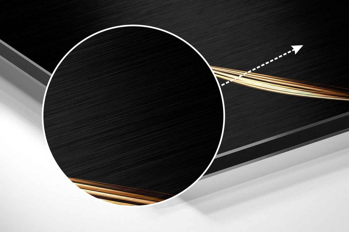 Golden Flower Brushed Aluminium Dibond Wall Art