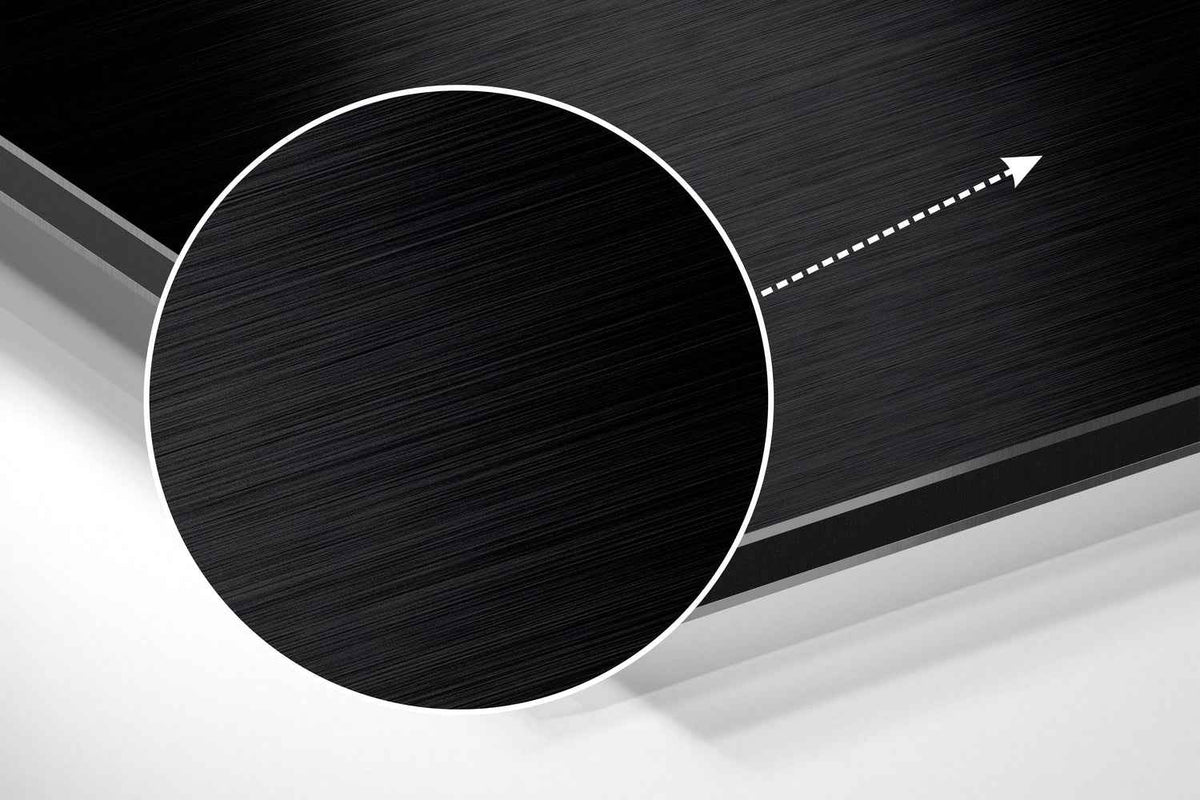 Black Body Paint With Blue and Yellow Brushed Aluminium Dibond Wall Art