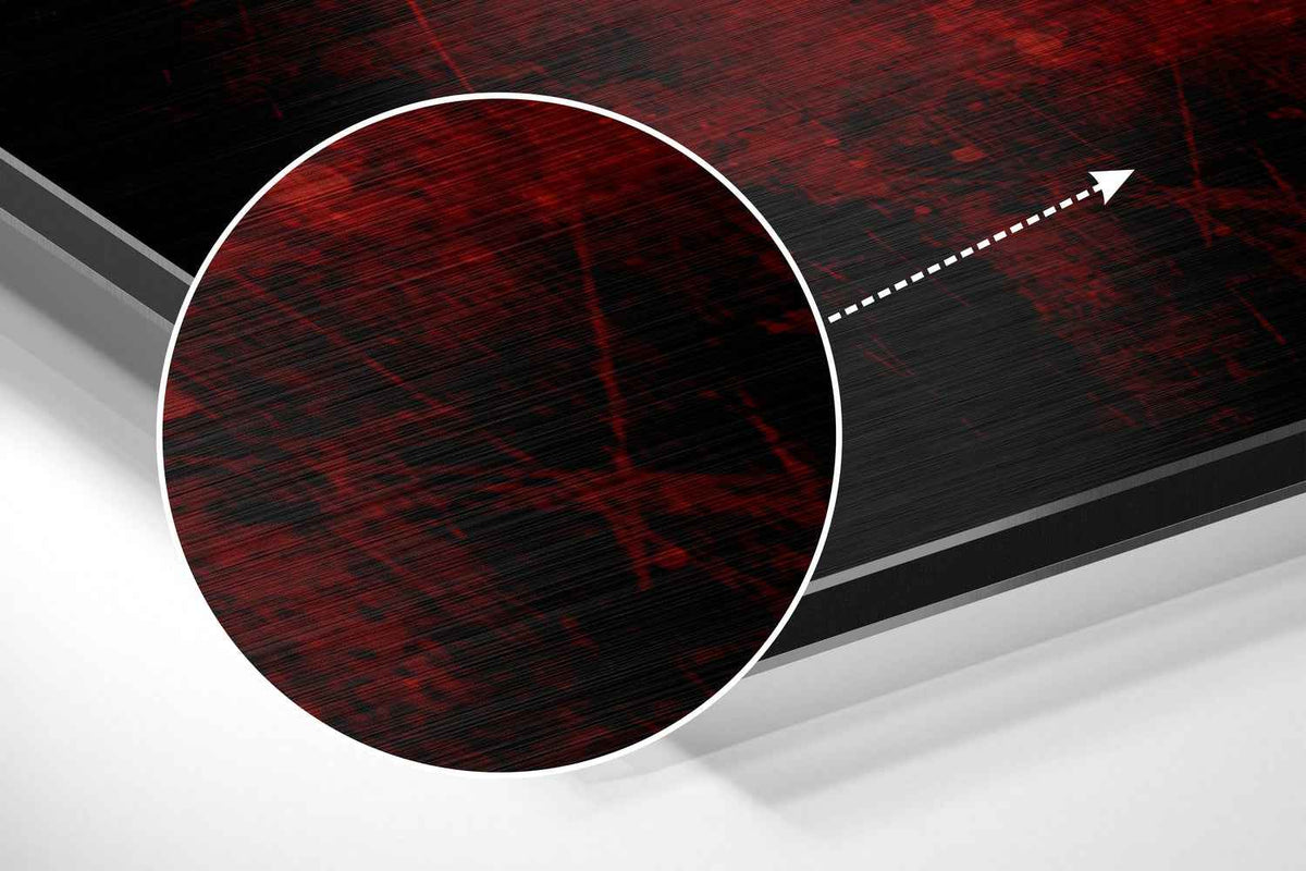 Red Green Grunge Skull Brushed Aluminium Dibond Wall Art