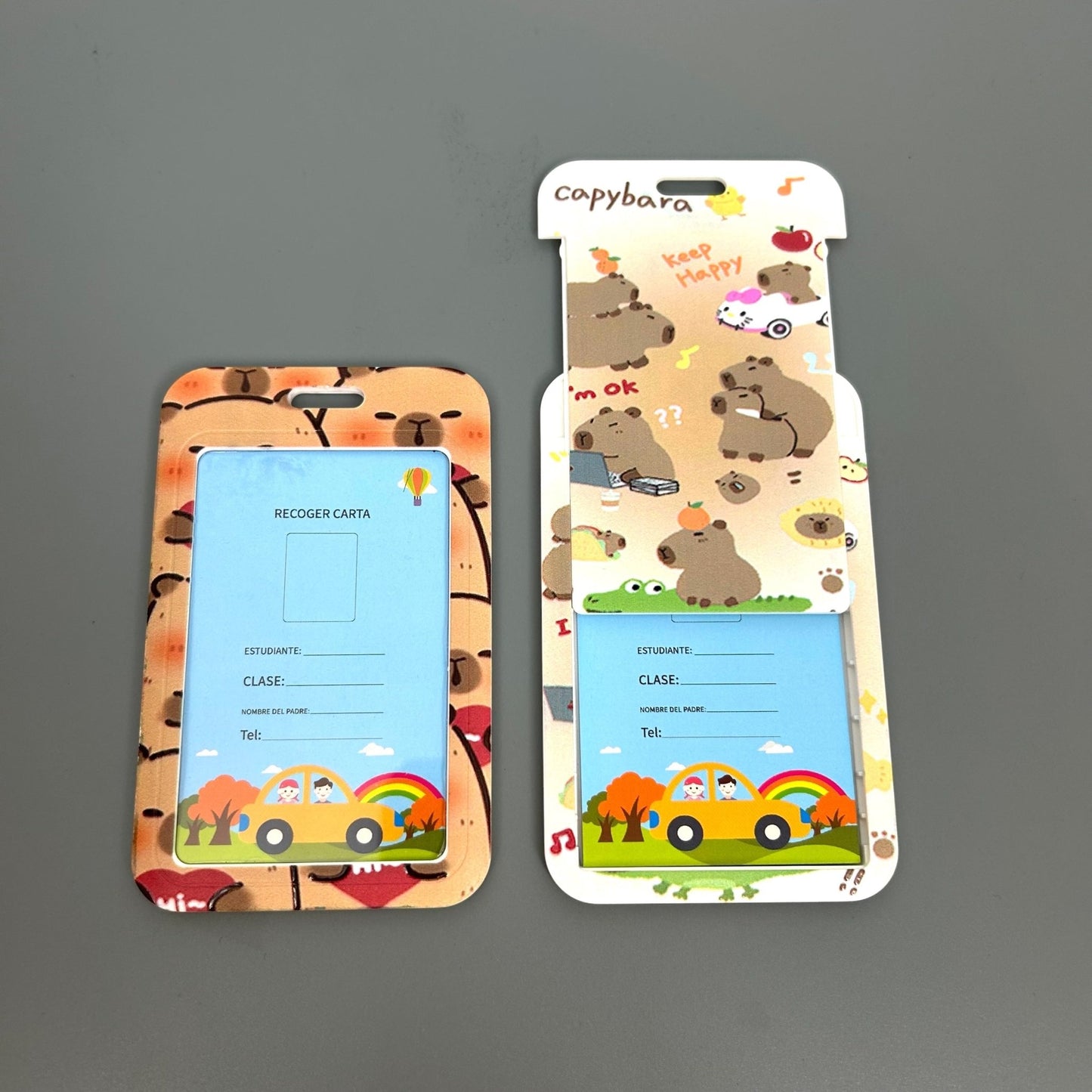 Capybara ID Card Holder with Lanyard - Standard Size for Student Employee ID Cards