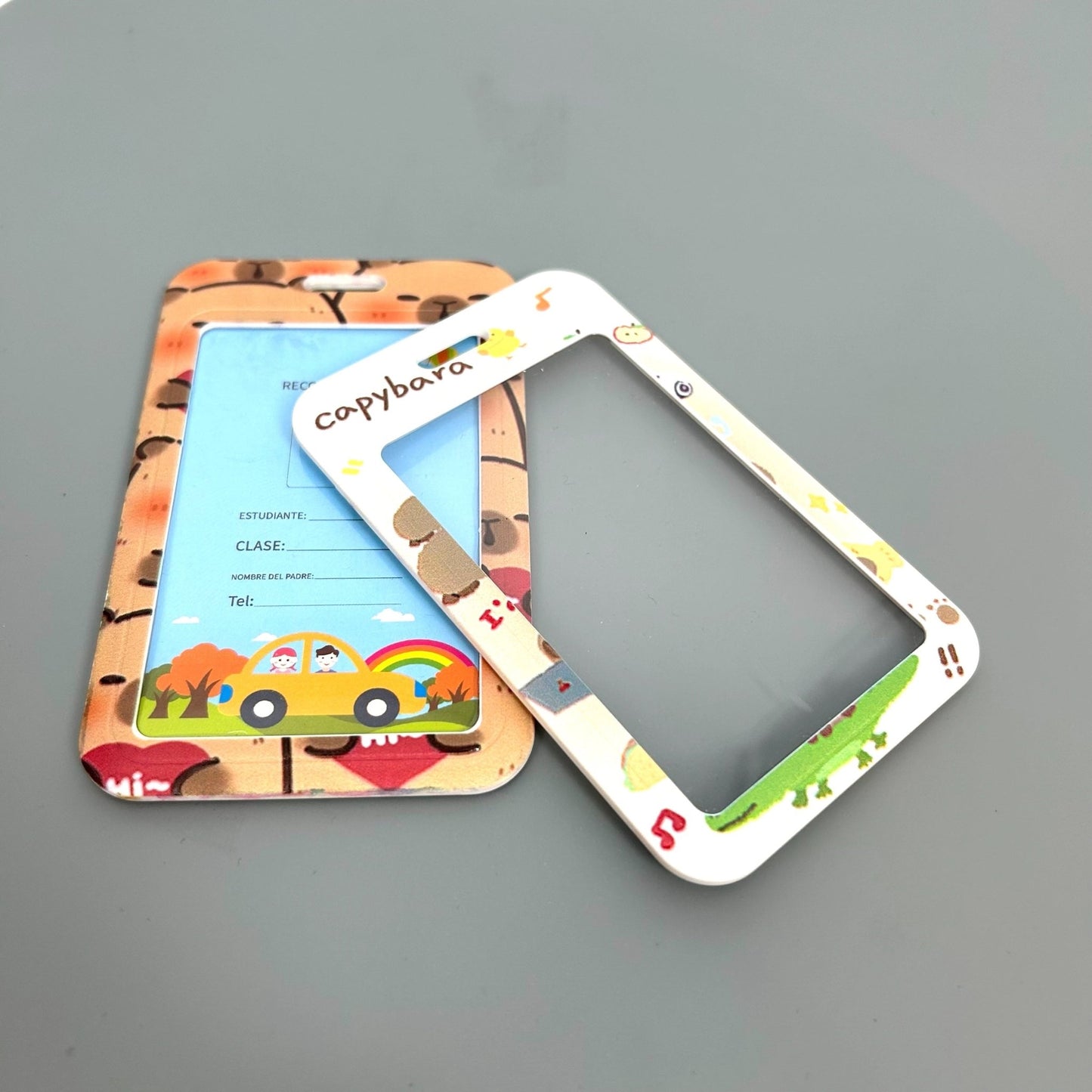 Capybara ID Card Holder with Lanyard - Standard Size for Student Employee ID Cards