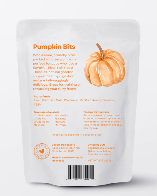 Homemade Dog Treats - 🎃 Pumpkin Bits Dog Biscuits 1/2lb - Shaketea