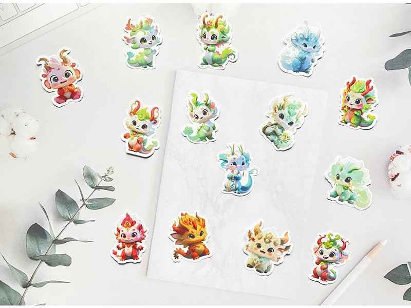 Fantasy Dragon Sticker Pack – 60 Waterproof Mythical Designs