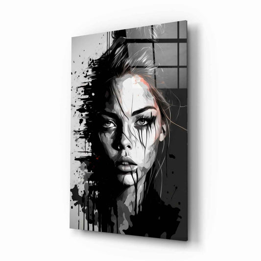 Scribbled Beauty Glass Wall Art || Designer Collection