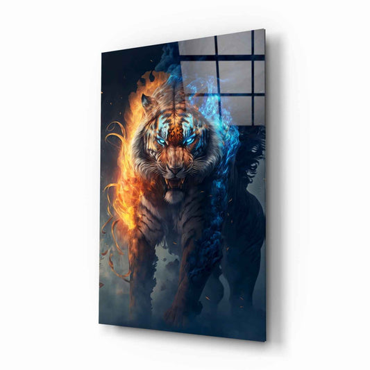 Flaming Nobility Glass Wall Art || Designer Collection