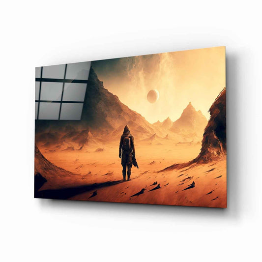 Walk on Another Planet Glass Wall Art || Designers Collection