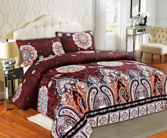 Tache Burgundy Palace Paisley Medallion Duvet Cover Twin (2810)