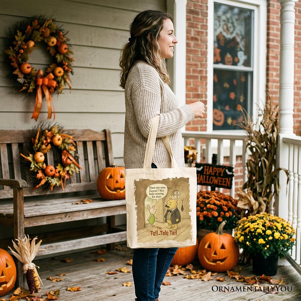 Edgar Allan Winnie-the-Pooh Tote Bag, 1926 A.A. Milne Vintage Halloween Mystery Tale Gift Shopper - Shaketea