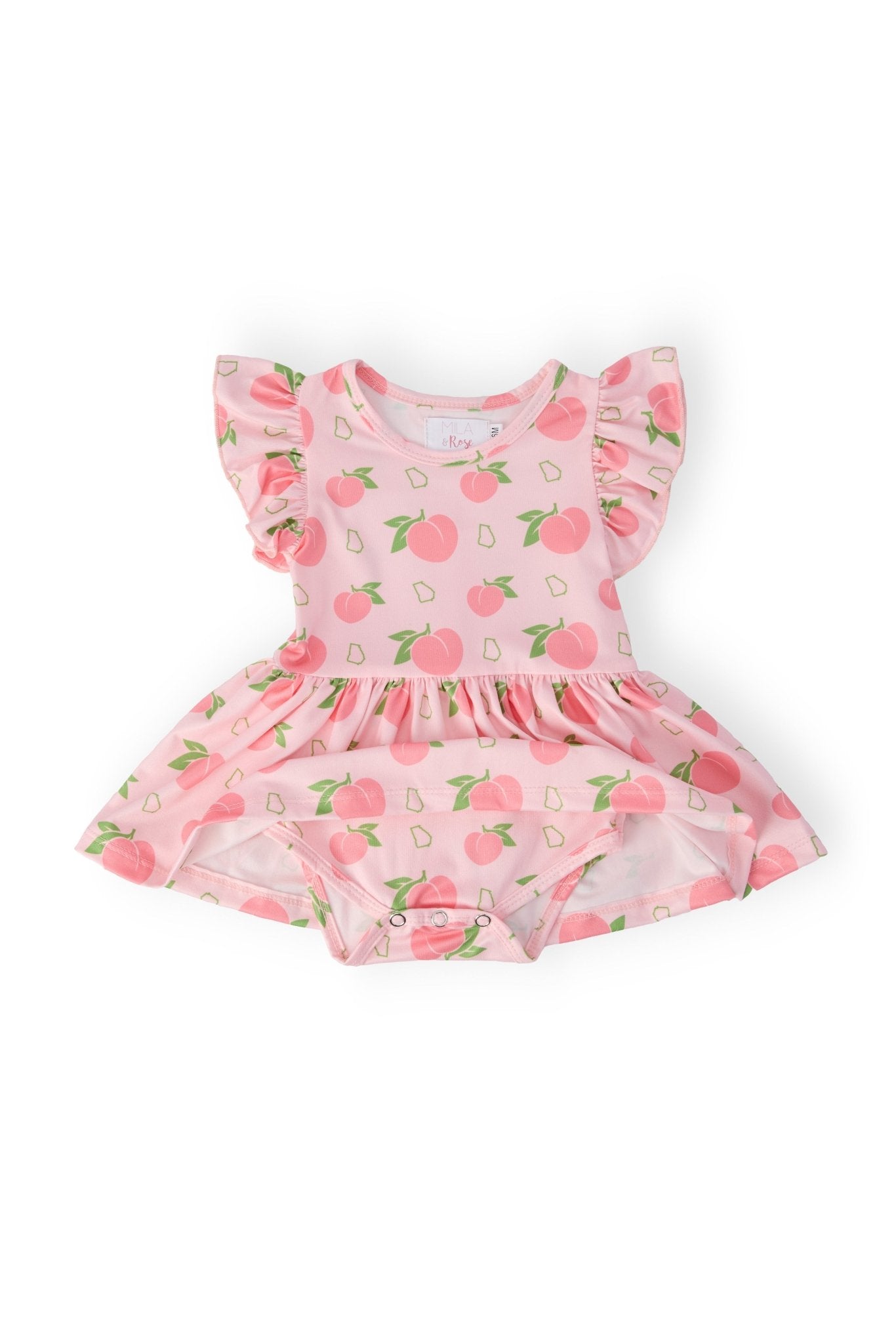 Georgia Peach S/S Flutter Twirl Bodysuit