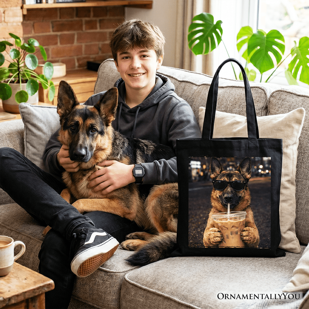 German Shepherd Coffee Tote Bag, Funny Dog Parents Gift Shopper