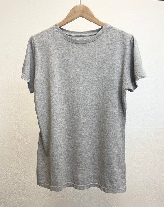 Spun Bamboo Women's Bamboo/Cotton Short Sleeve Crew Neck T-Shirt - Heather Grey - Shaketea