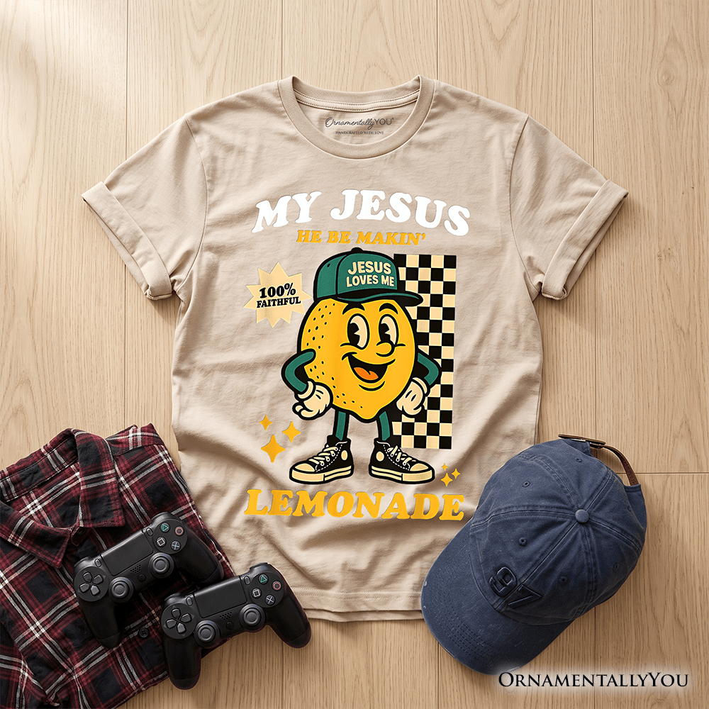 Kids Life Gave Me Lemons Jesus Lemonade T-Shirt, Funny Youth Christian Faith Retro Tee