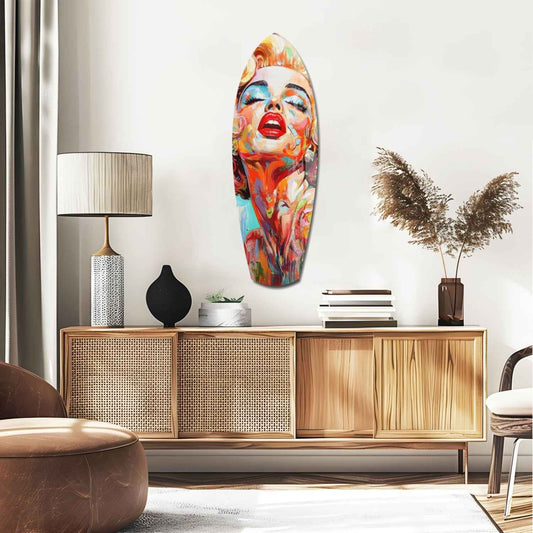 Palette Knife Blonde Diva Portrait Glass Wall Art