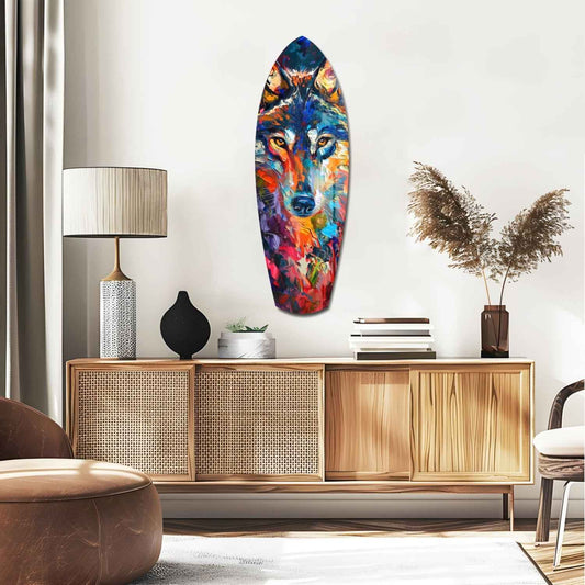 Alone Wolf V2 Glass Wall Art