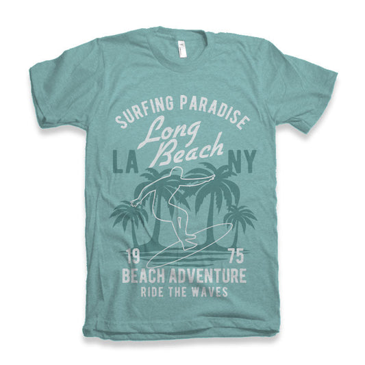 Long Beach Men's Bamboo Viscose/Organic Cotton Short Sleeve Graphic T-Shirt