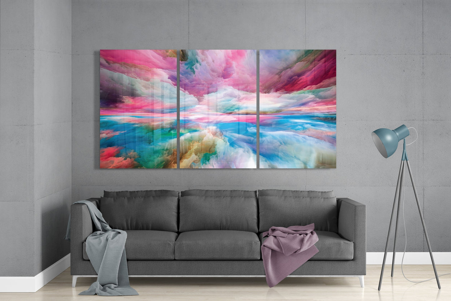 Colorful Clouds Glass Wall Art