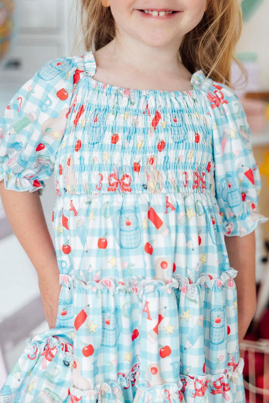 Honor Roll Smocked Ruffle Dress - Shaketea