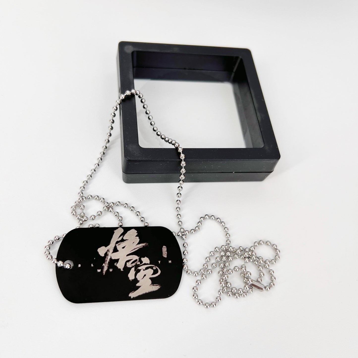 Military Tag Laser Engraved Photo, Black Myth Wu Kong, Non Fading with Chain, 1.14 x 1.94 inches