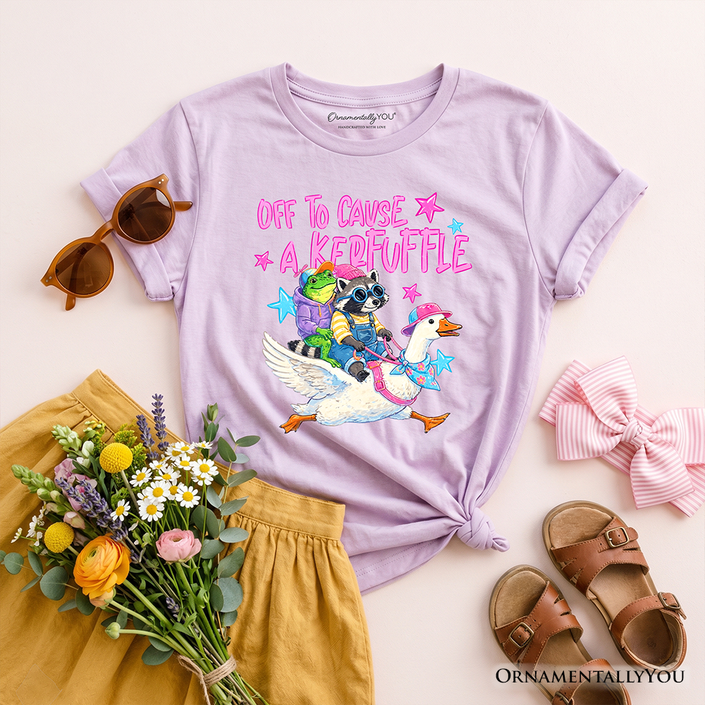 Off To Cause A Kerfuffle Kids T-Shirt, Funny Animal Youth Tee