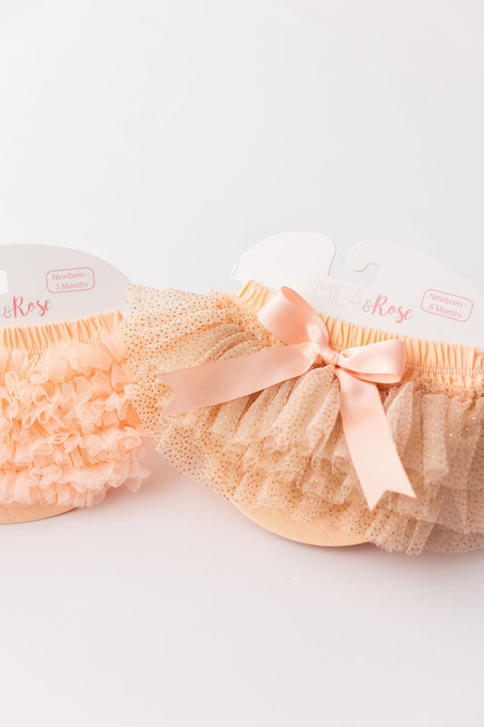 Peach & Gold Glitter Tutu Bloomer