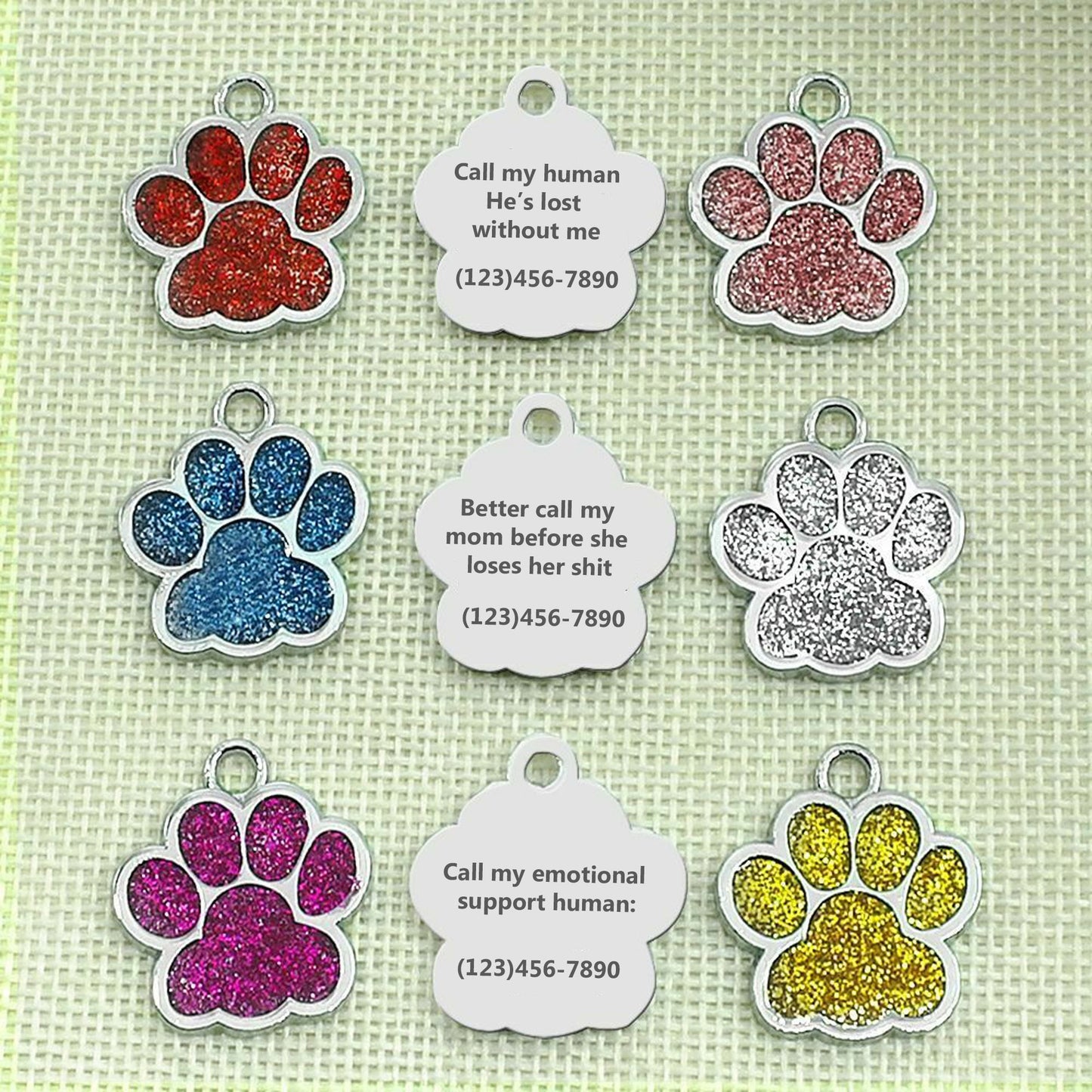 Personalized Dog Tags and Cat Tags with Chain Custom Engraved Pet Tag