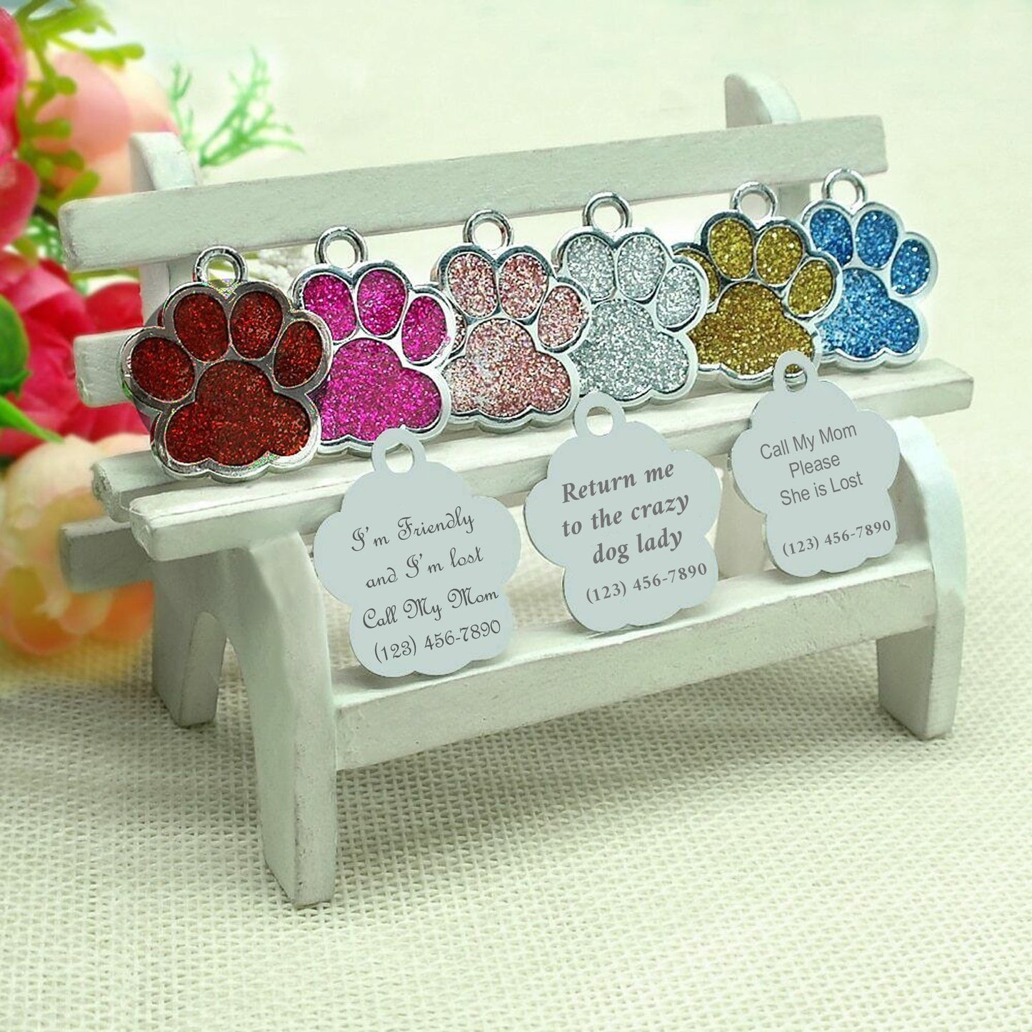 Personalized Dog Tags and Cat Tags with Chain Custom Engraved Pet Tag
