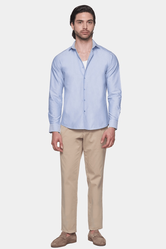 premium Cotton Dress Shirt (Light Azure) - Shaketea