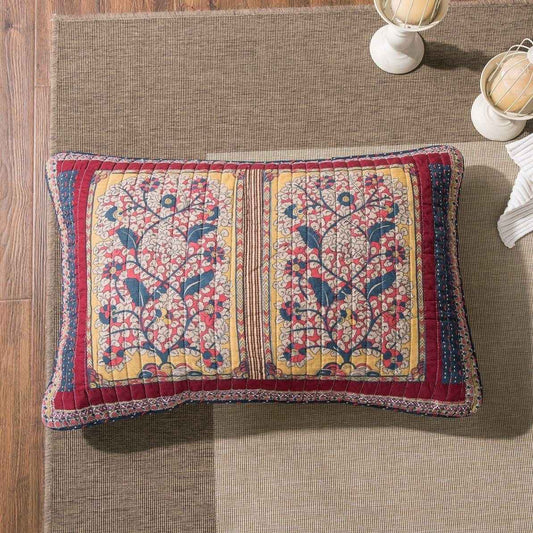 Tache Vineyard Cottage Floral Quilted Pillow Cover Patchwork 1 Piece Sham (JHW-827-SHAM)