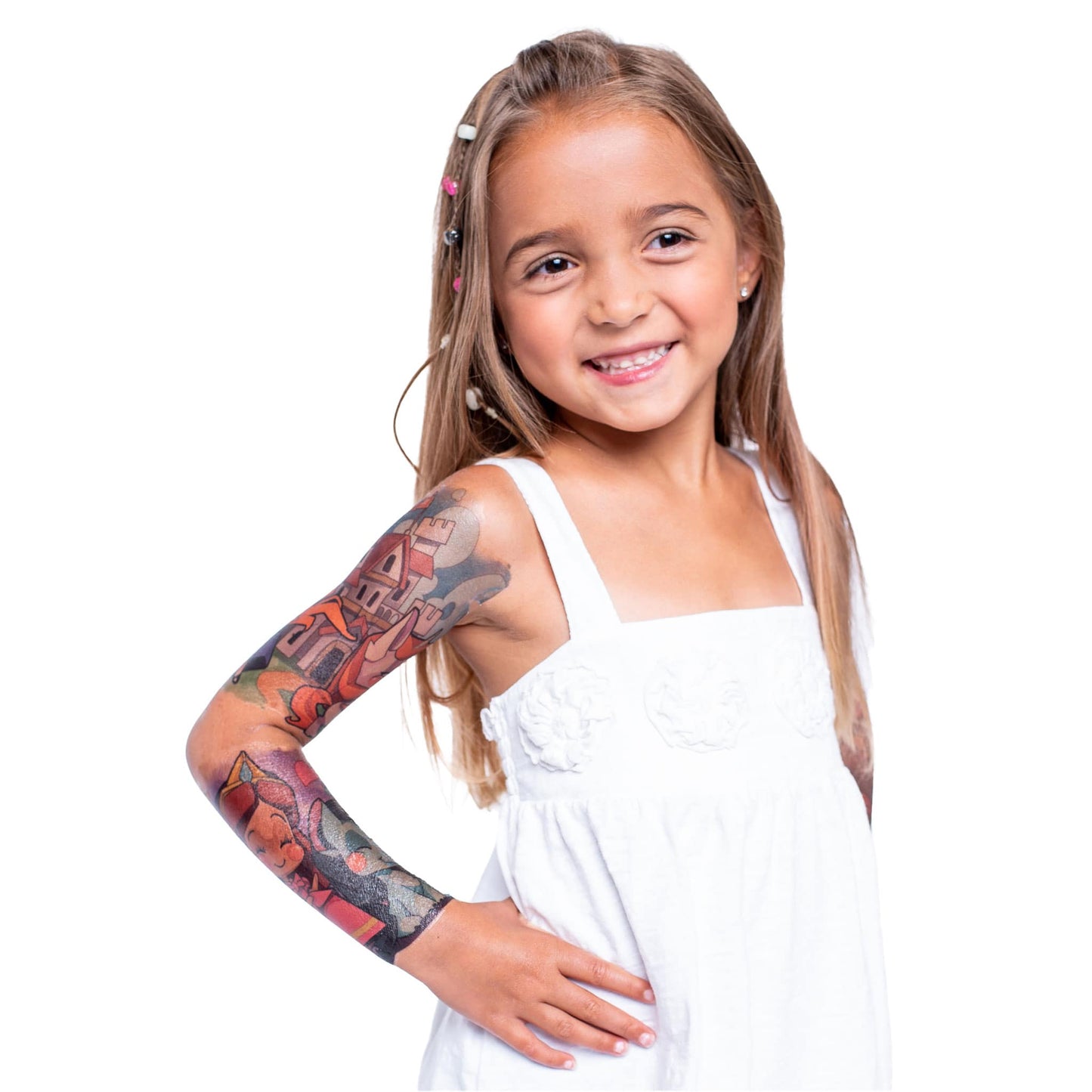 Princess Unicorn Full Sleeve Tattoo - Temporary Kids Tattoo Sleeve