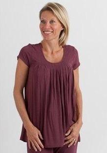 Clearance Women's Bamboo Viscose Pleated Lounge Top Black - Shaketea