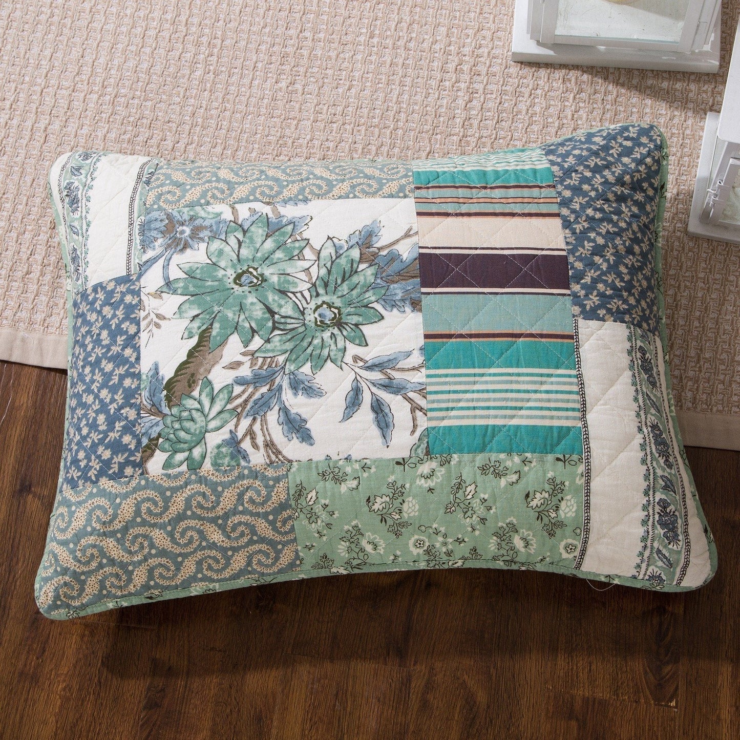 Tache Cotton Forest Glade Quilted Patchwork Bedspread Set (JHW-650)