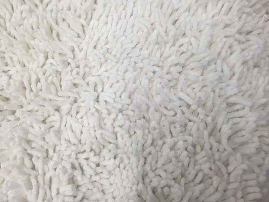 Tache Solid White Ivory 100% Cotton Chenille Runner, Doormats, All Area Rug