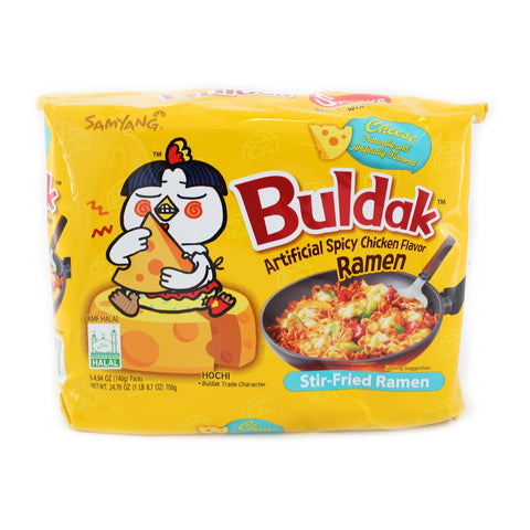 Samyang Buldak Cheese Korean Spicy Stir-Fried Ramen Instant Noodle 5 Packs