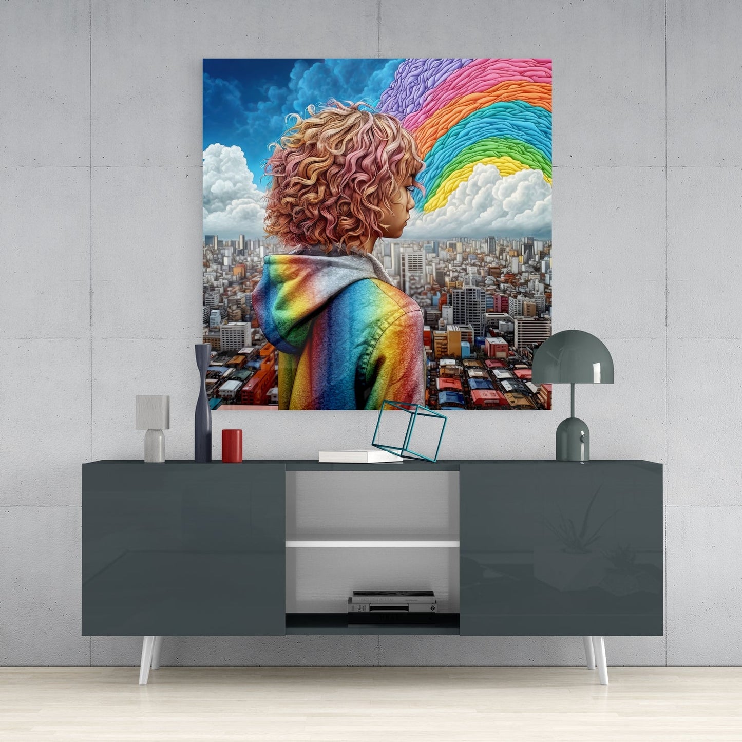 Rainbow Dreams Glass Wall Art