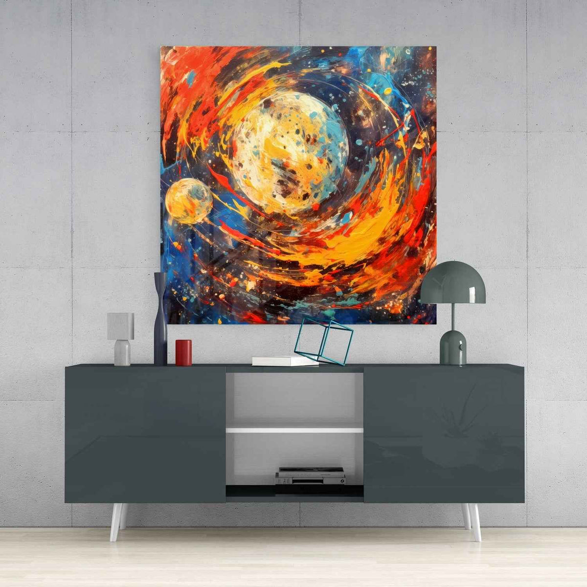Space Splash Glass Wall Art|| Designer's Collection