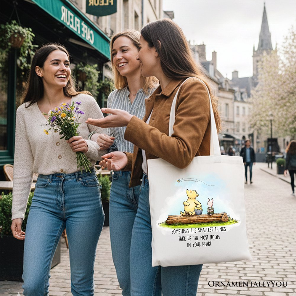 Sentimental Heartwarming Winnie-the-Pooh Quote Tote Bag, 1926 A.A. Milne Small Things Friendly Gift